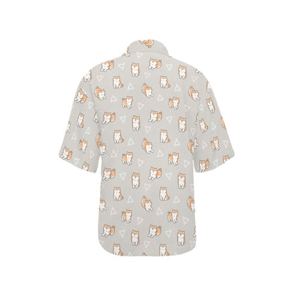 Shiba Inu Print Design LKS307 Women's Hawaiian Shirt