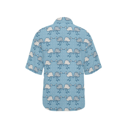 Emu Pattern Print Design 01 Women's Hawaiian Shirt
