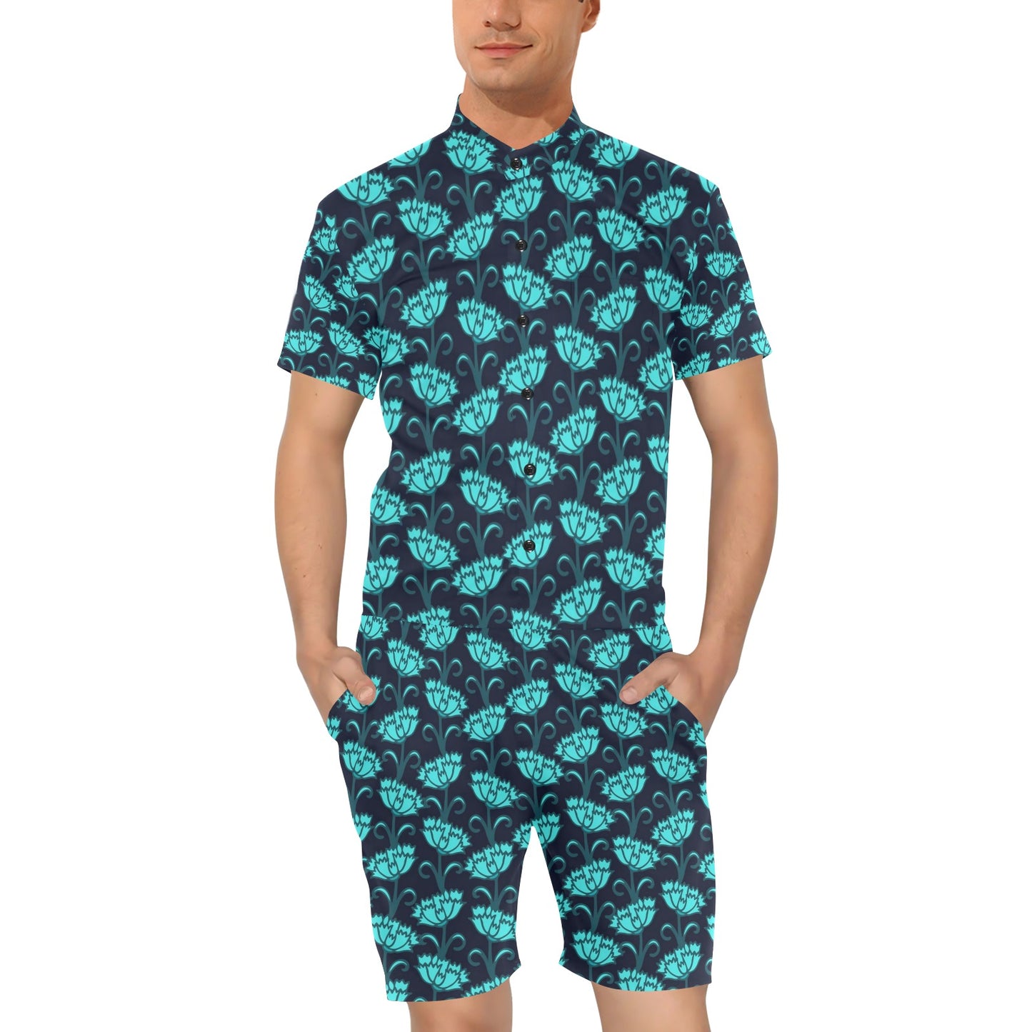 Carnations Pattern Print Design CN06 Men's Romper