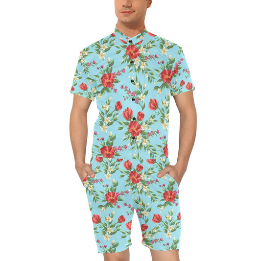 Summer Floral Pattern Print Design SF011 Men's Romper
