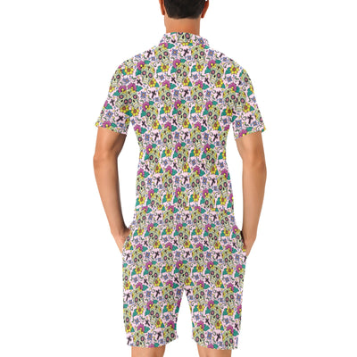 Sugar Skull Print Design LKS307 Men's Romper