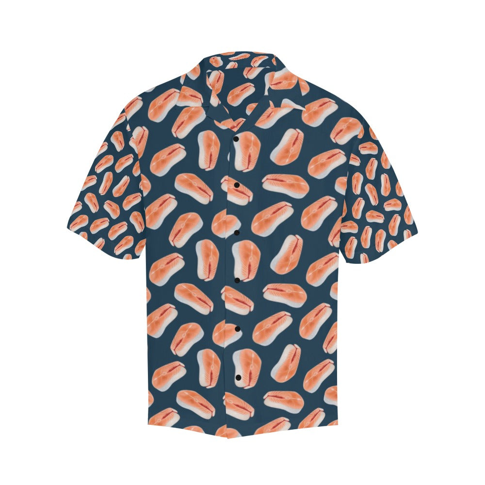 Salmon Steak Print Design LKS306 Men's Hawaiian Shirt