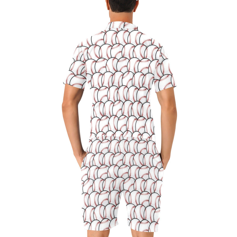 Baseball Pattern Men's Romper