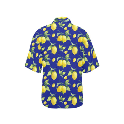 Lemon Pattern Print Design LM06 Women's Hawaiian Shirt