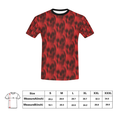 Skull Red Print Design LKS306 Men's All Over Print T-shirt