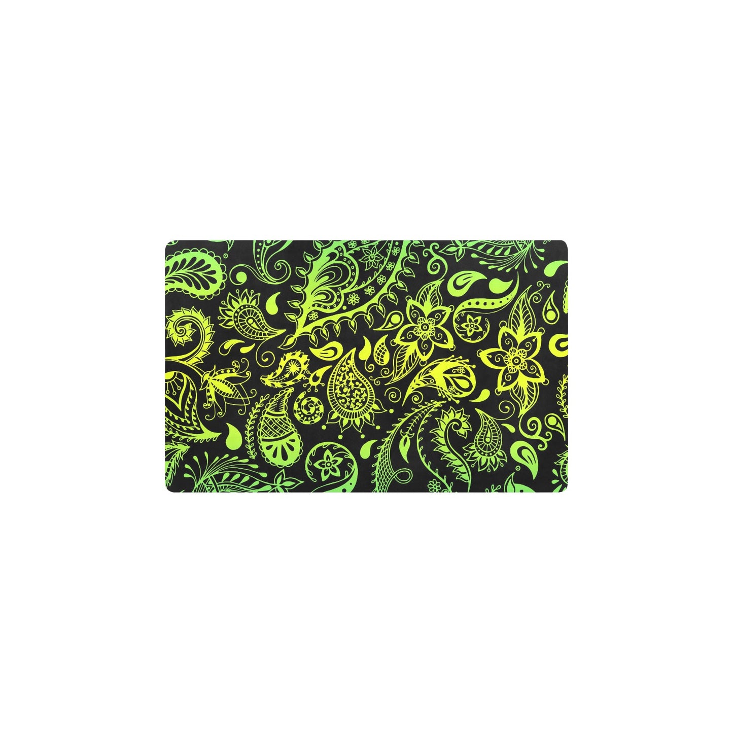 Paisley Green Design Print Kitchen Mat