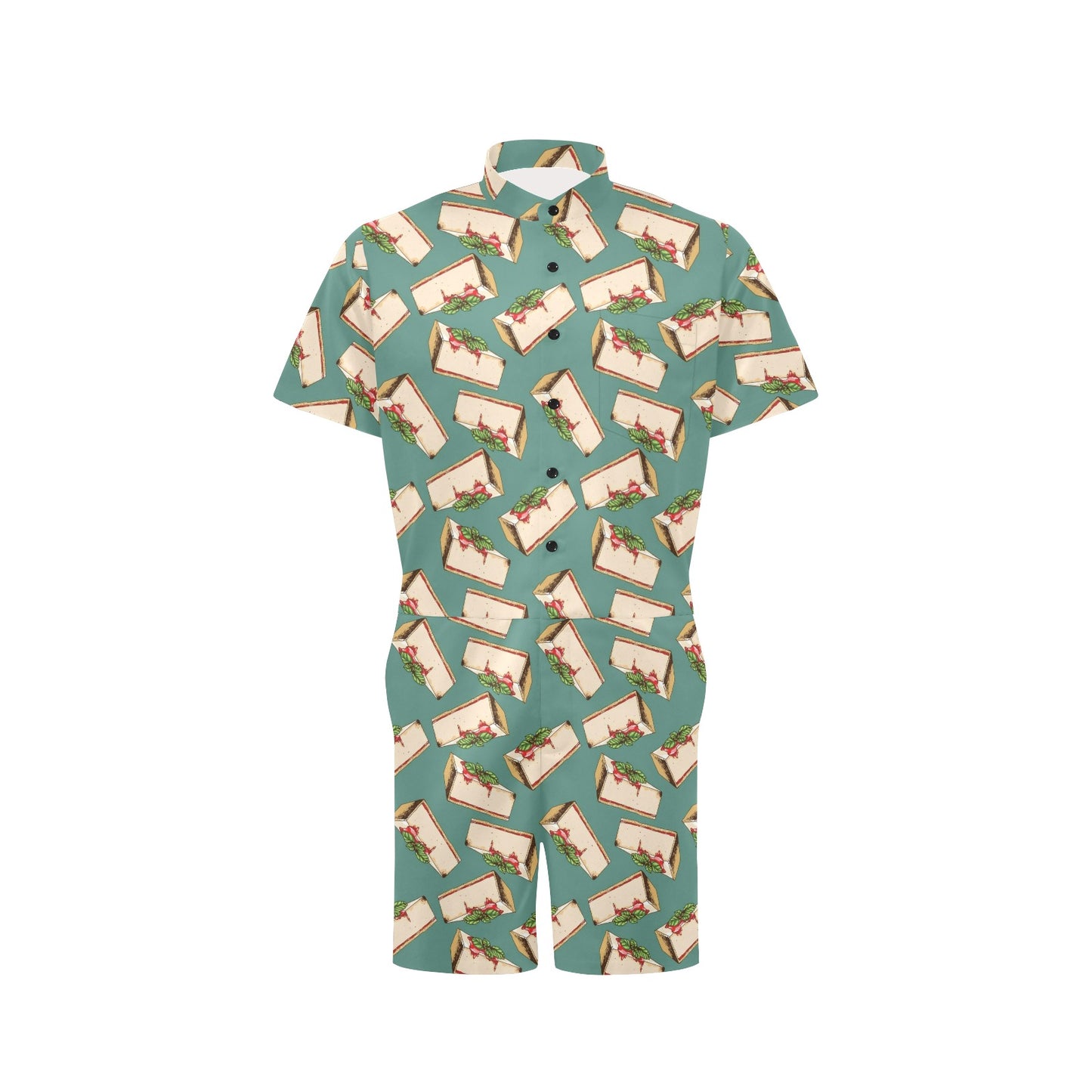 Cheesecake Pattern Print Design CK02 Men's Romper