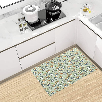 Panda Bear Design Bamboo Print Kitchen Mat