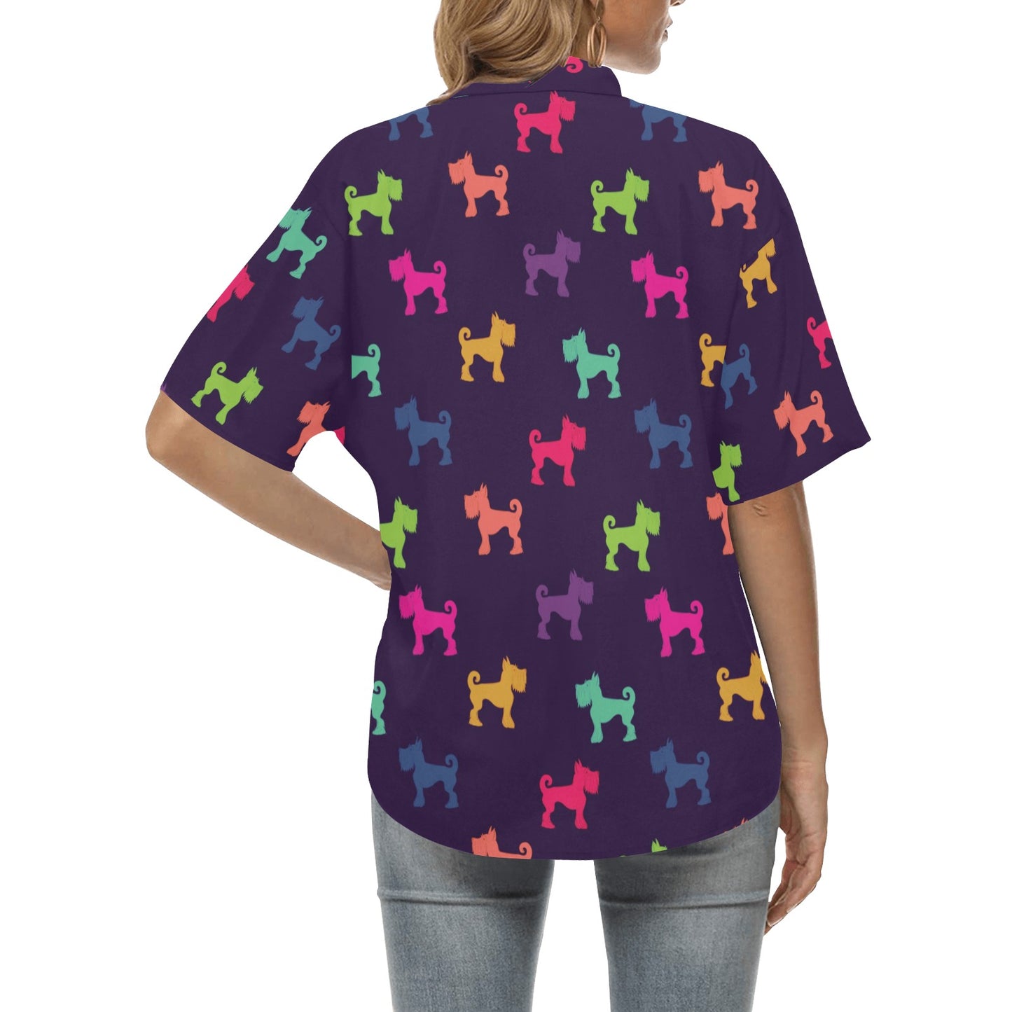 Schnauzers Pattern Print Design A05 Women's Hawaiian Shirt