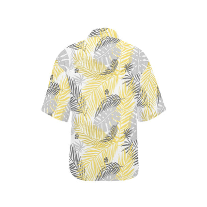 Palm Leaves Pattern Print Design PL012 Women's Hawaiian Shirt