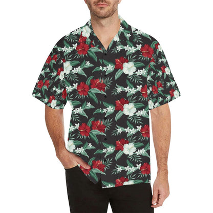 Tropical Flower Print Design LKS303 Men's Hawaiian Shirt