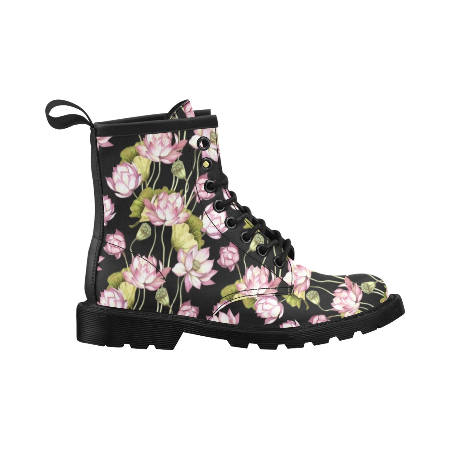 Water Lily Pattern Print Design WL06 Women's Boots