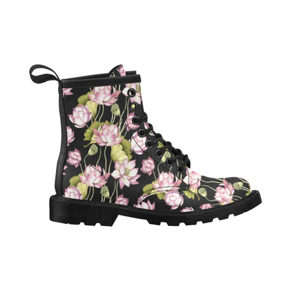 Water Lily Pattern Print Design WL06 Women's Boots