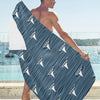 Sailboat Print Design LKS303 Beach Towel 32" x 71"