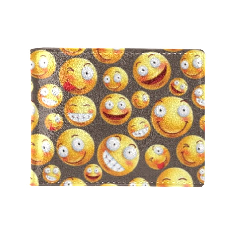 Smiley Face Emoji Print Design LKS303 Men's ID Card Wallet