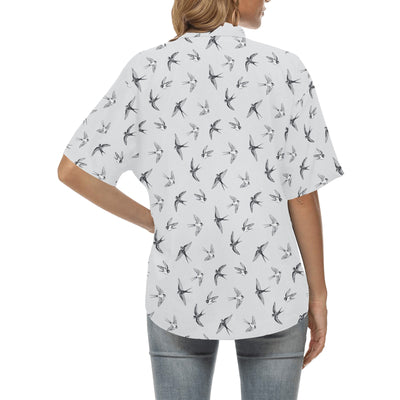 Swallow Bird Pattern Print Design 04 Women's Hawaiian Shirt