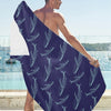 Blue Whale Print Design LKS402 Beach Towel 32" x 71"