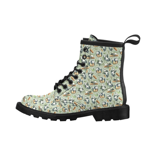 Panda Bear Design Bamboo Print Women's Boots