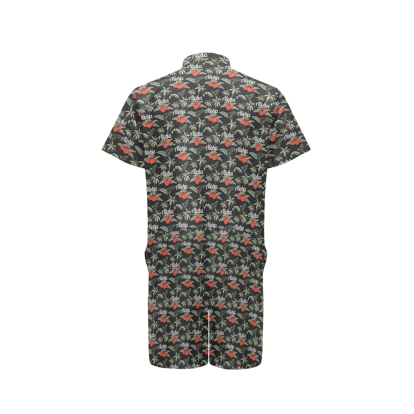 Aloha Palm Tree Design Themed Print Men's Romper