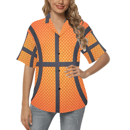 Basketball Texture Print Pattern Women's Hawaiian Shirt