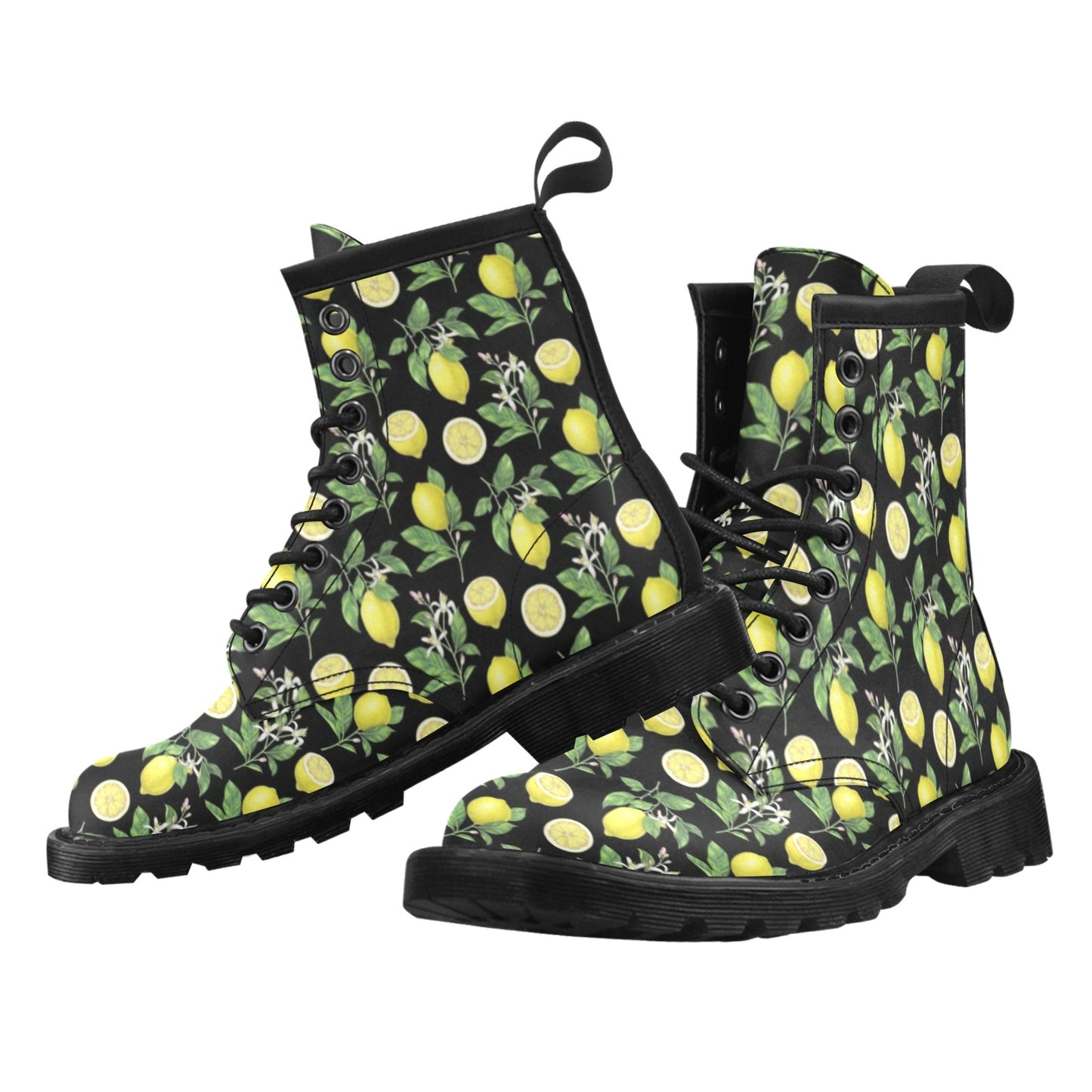 Lemon Pattern Print Design LM02 Women's Boots
