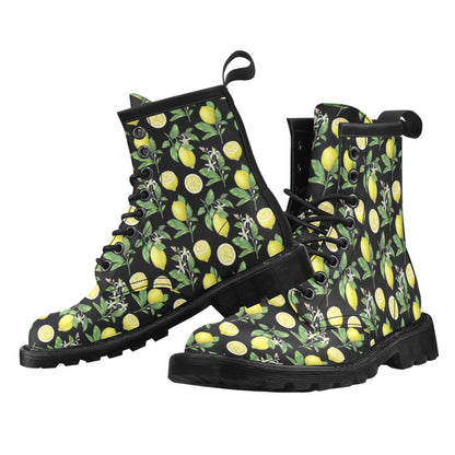 Lemon Pattern Print Design LM02 Women's Boots