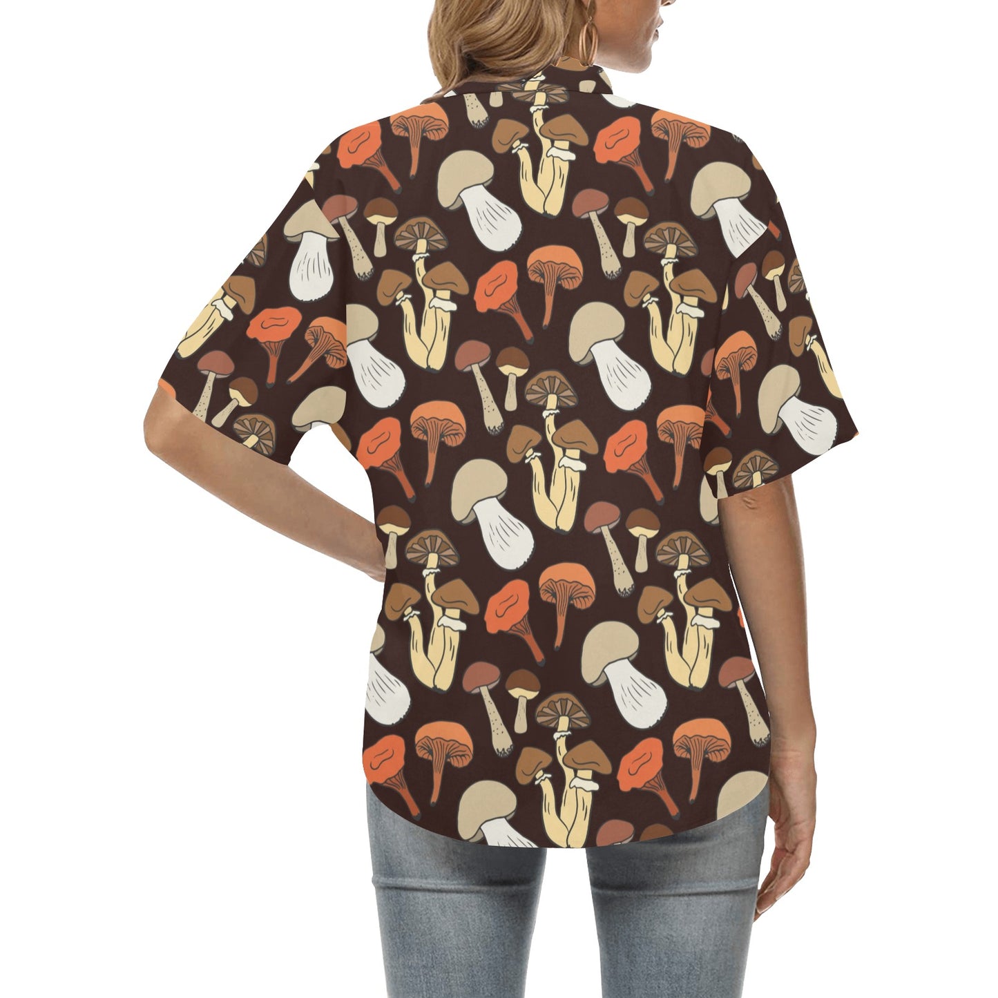 Mushroom Pattern Print Design A05 Women's Hawaiian Shirt