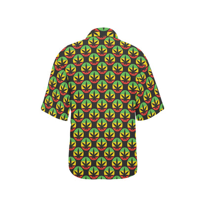 Rasta Reggae Color Design Women's Hawaiian Shirt