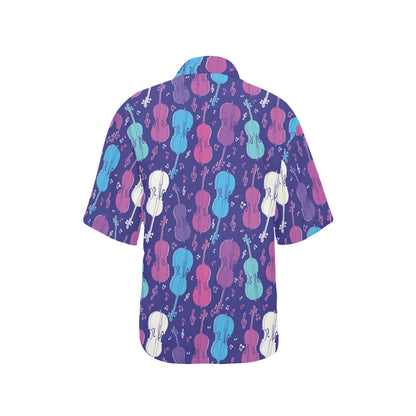 Cello Pattern Print Design 01 Women's Hawaiian Shirt
