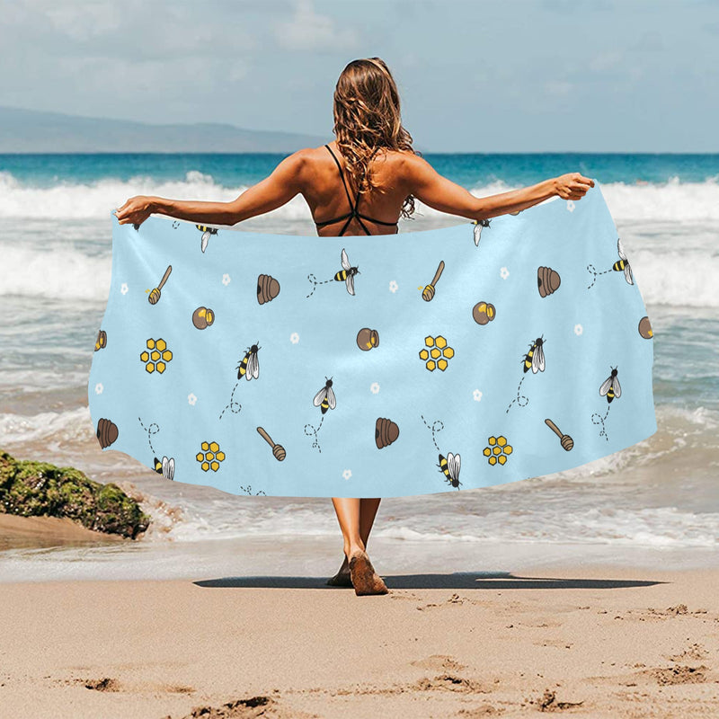 Honey Bee Print Design LKS307 Beach Towel 32" x 71"