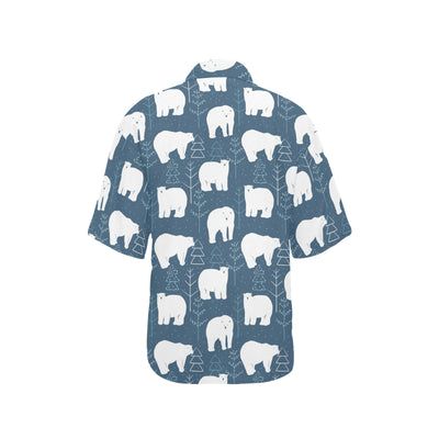 Polar Bear Pattern Print Design A01 Women's Hawaiian Shirt