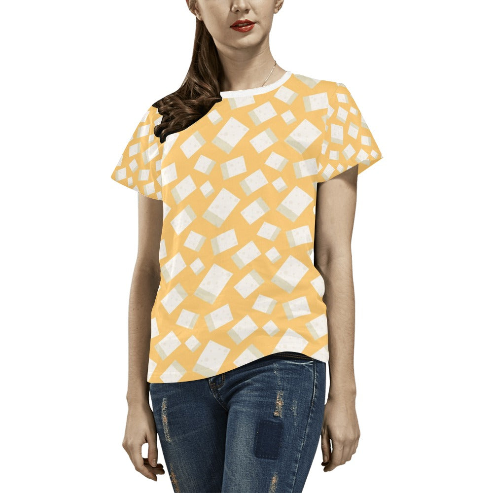 Tofu Print Design LKS302 Women's  T-shirt