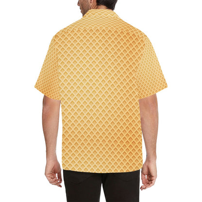 Waffle Texture Print Design LKS302 Men's Hawaiian Shirt