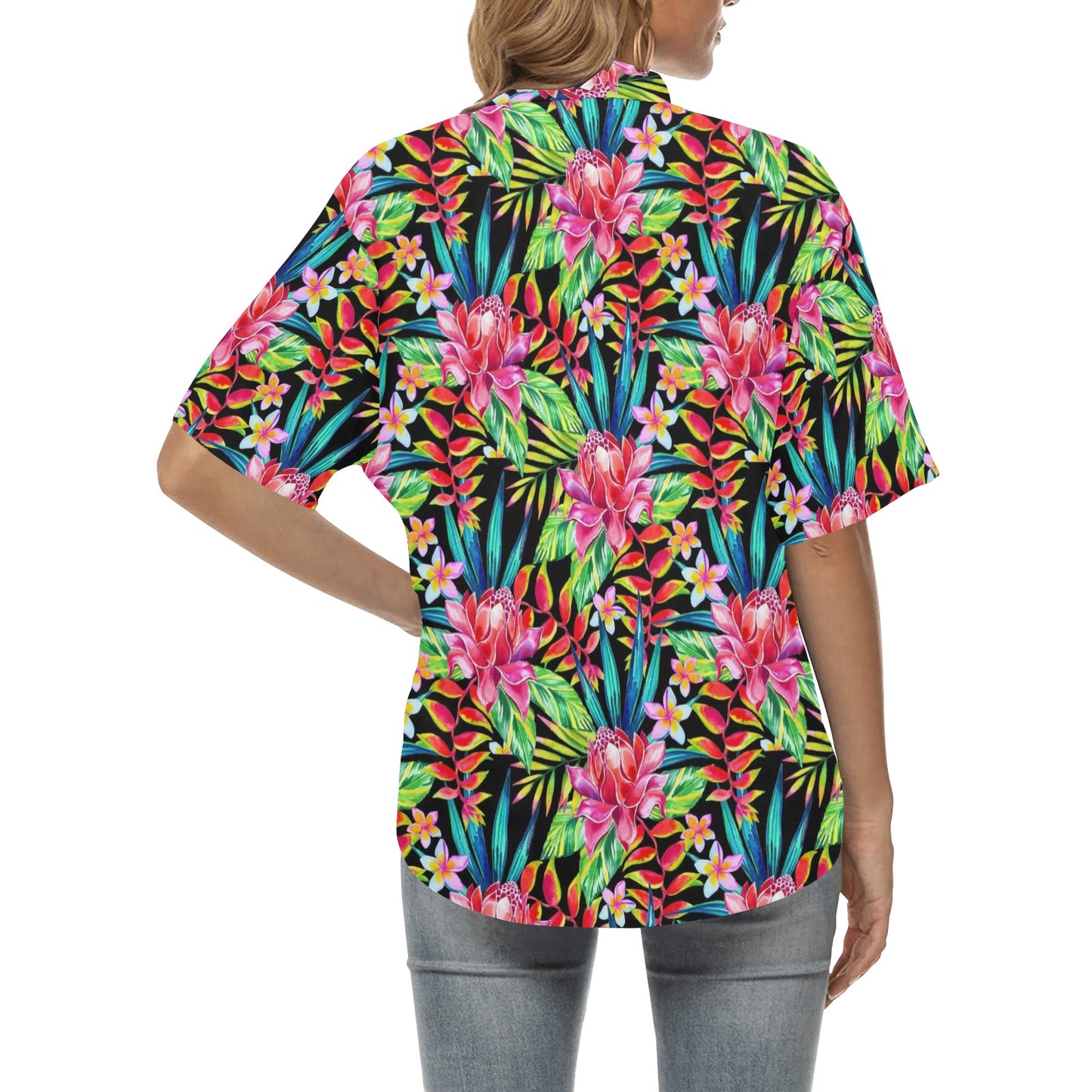 Heliconia Pattern Print Design HL02 Women's Hawaiian Shirt