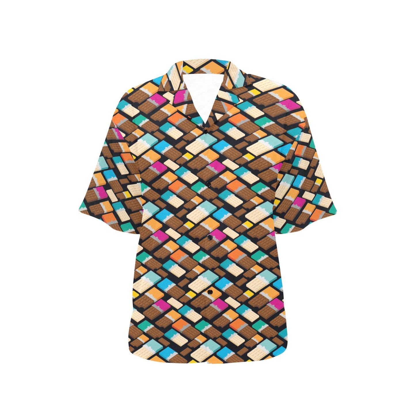 Chocolate Pattern Print Design 02 Women's Hawaiian Shirt