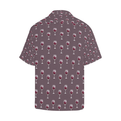 Wine Glass Pattern Print Design LKS305 Men's Hawaiian Shirt