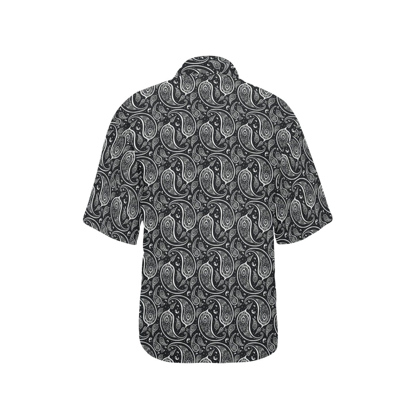 Paisley Black Design Print Women's Hawaiian Shirt