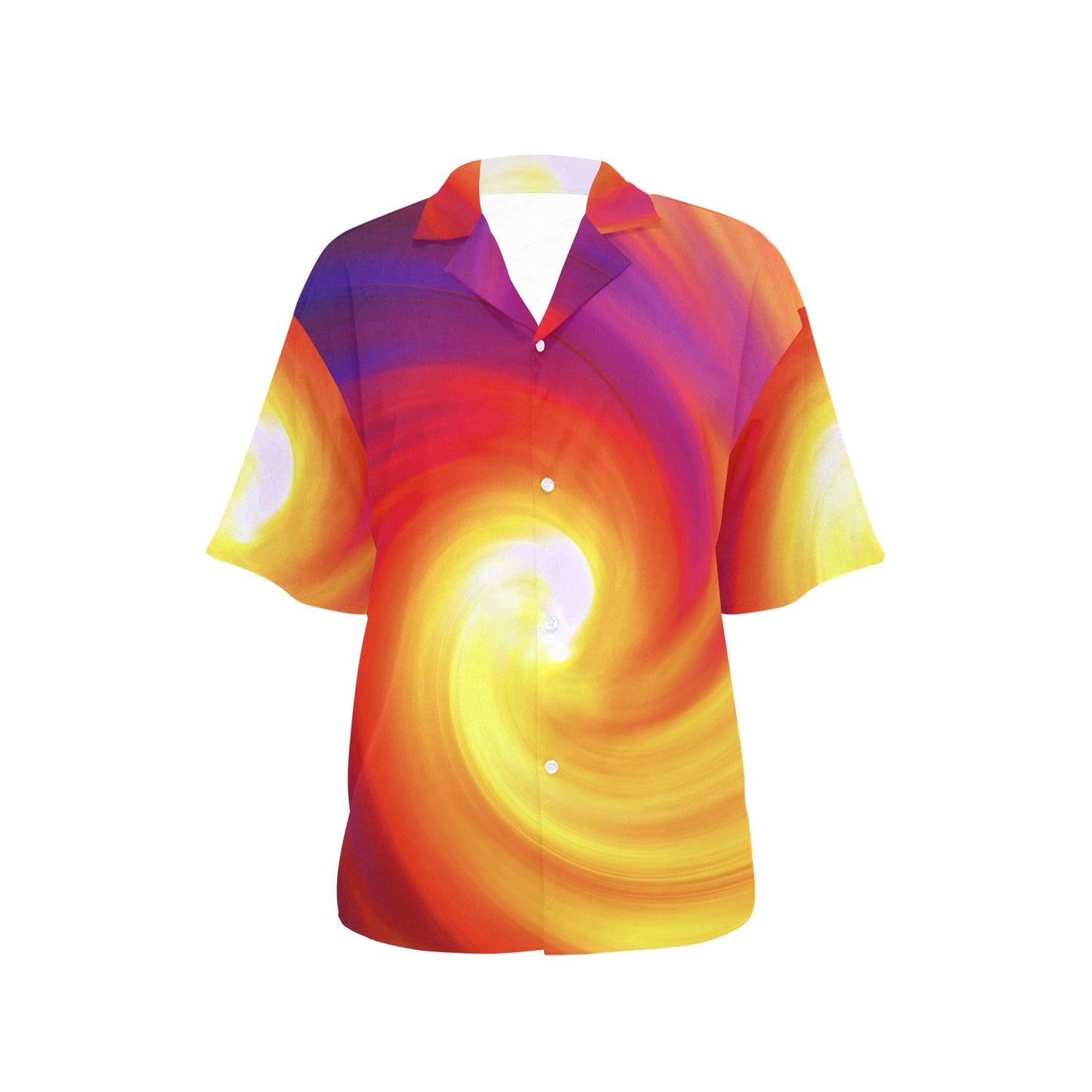Vortex Twist Swirl Flame Themed Women's Hawaiian Shirt