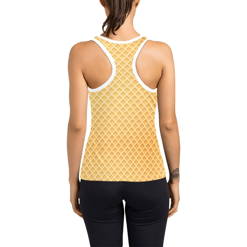 Waffle Texture Print Design LKS302 Women's Racerback Tank Top
