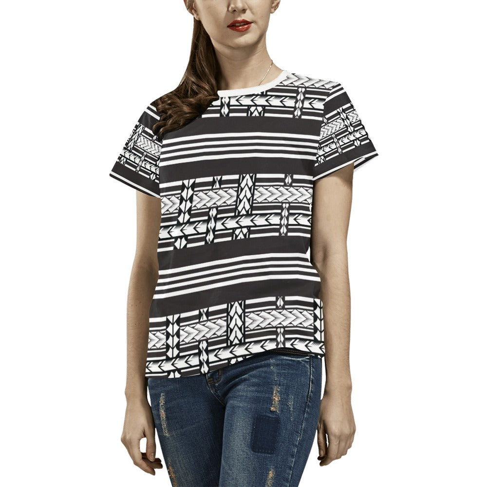 Samoan Tattoo Print Design LKS304 Women's  T-shirt