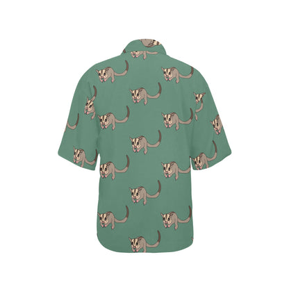 Sugar Glider Pattern Print Design 01 Women's Hawaiian Shirt