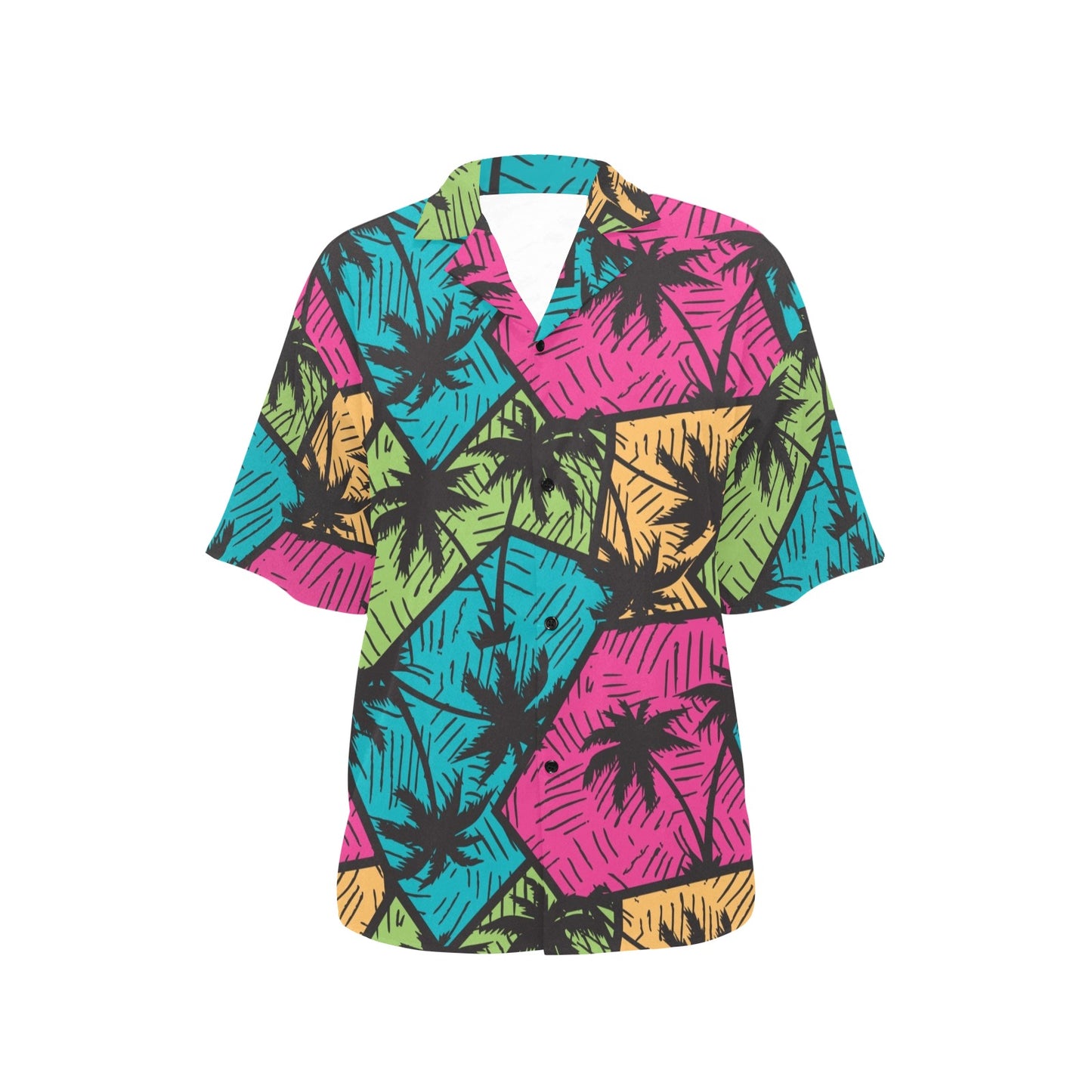 Palm Tree Pattern Print Design PT09 Women's Hawaiian Shirt