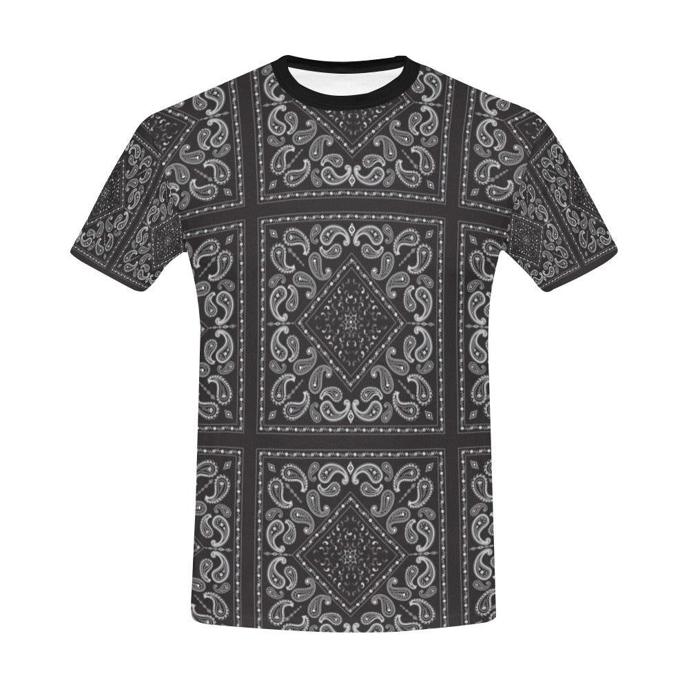 Bandana Black White Print Design LKS302 Men's All Over Print T-shirt