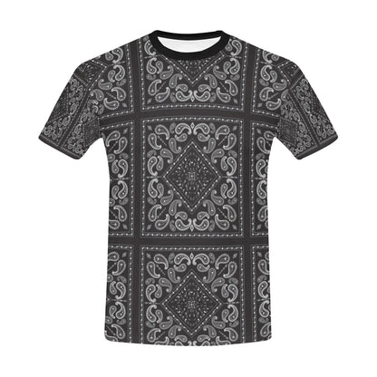 Bandana Black White Print Design LKS302 Men's All Over Print T-shirt