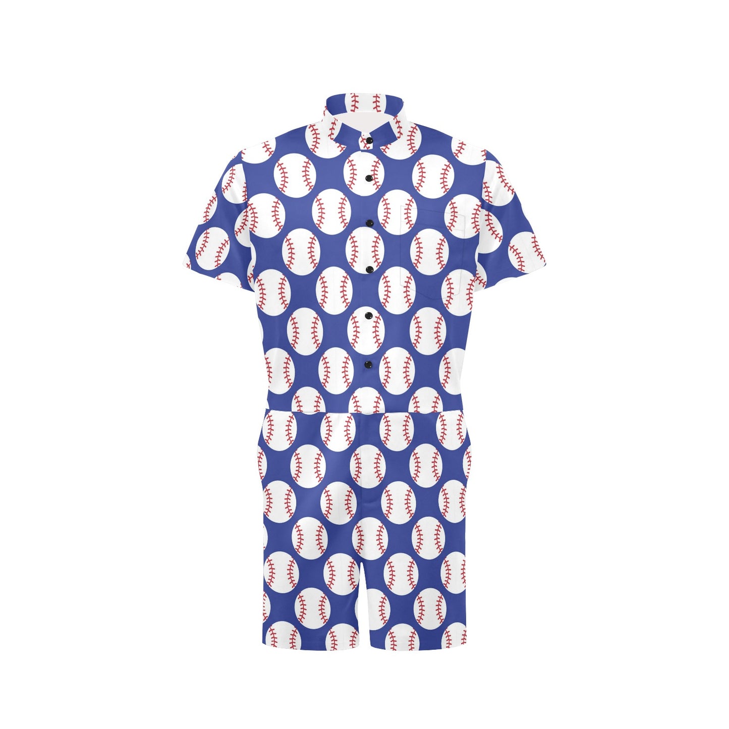 Baseball Blue Background Men's Romper