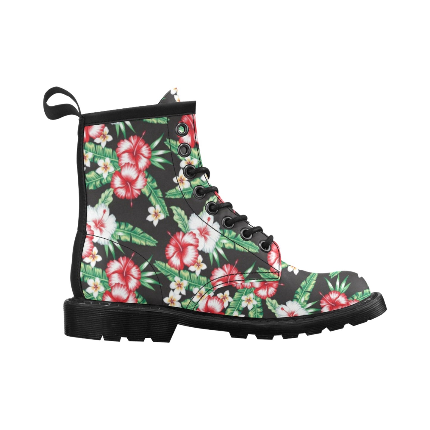 Hawaiian flower tropical leaves Women's Boots