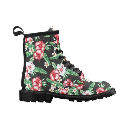 Hawaiian flower tropical leaves Women's Boots