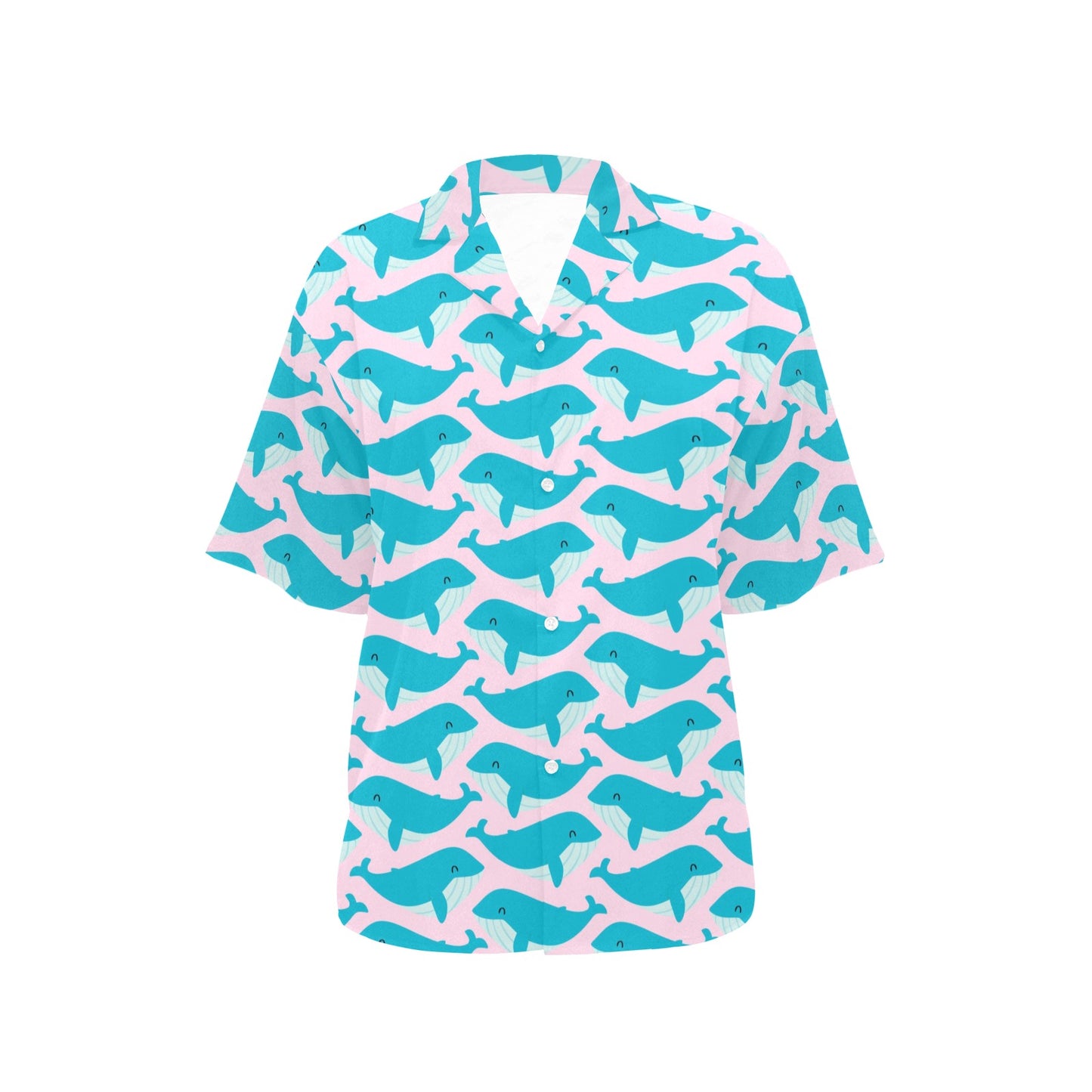 Whale Print Design LKS302 Women's Hawaiian Shirt