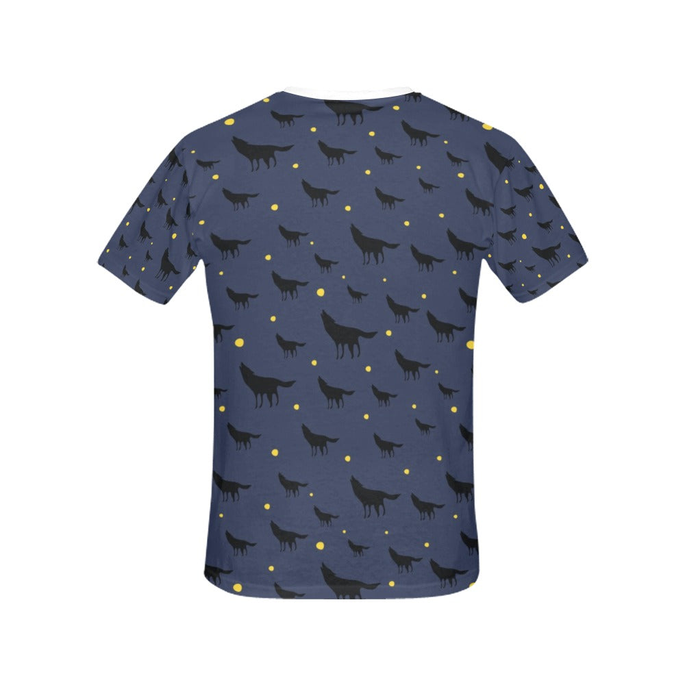 Wolf Print Design LKS301 Women's  T-shirt