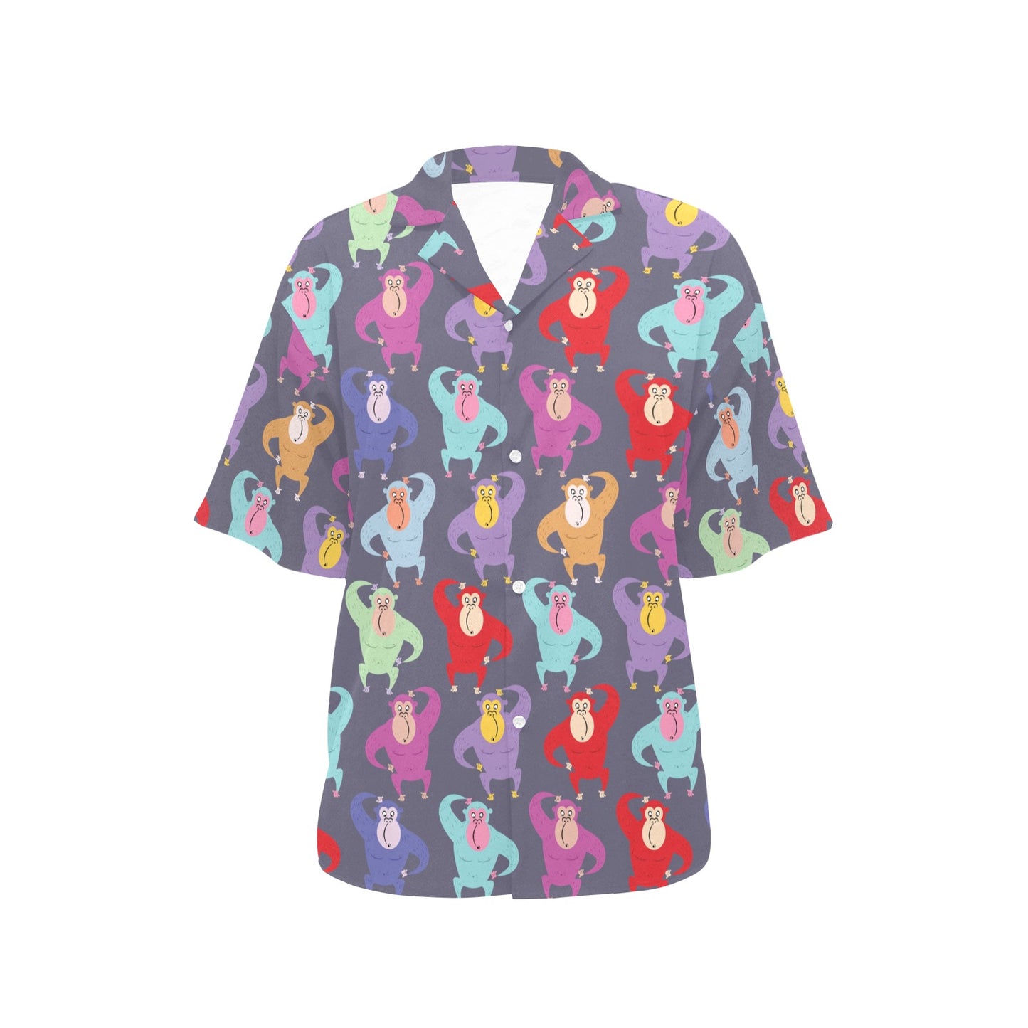 Chimpanzee Pattern Print Design 03 Women's Hawaiian Shirt